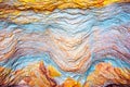 Colourful sedimentary rocks formed by the accumulation of sediments Ã¢â¬â natural rock layers backgrounds, patterns and textures - Royalty Free Stock Photo
